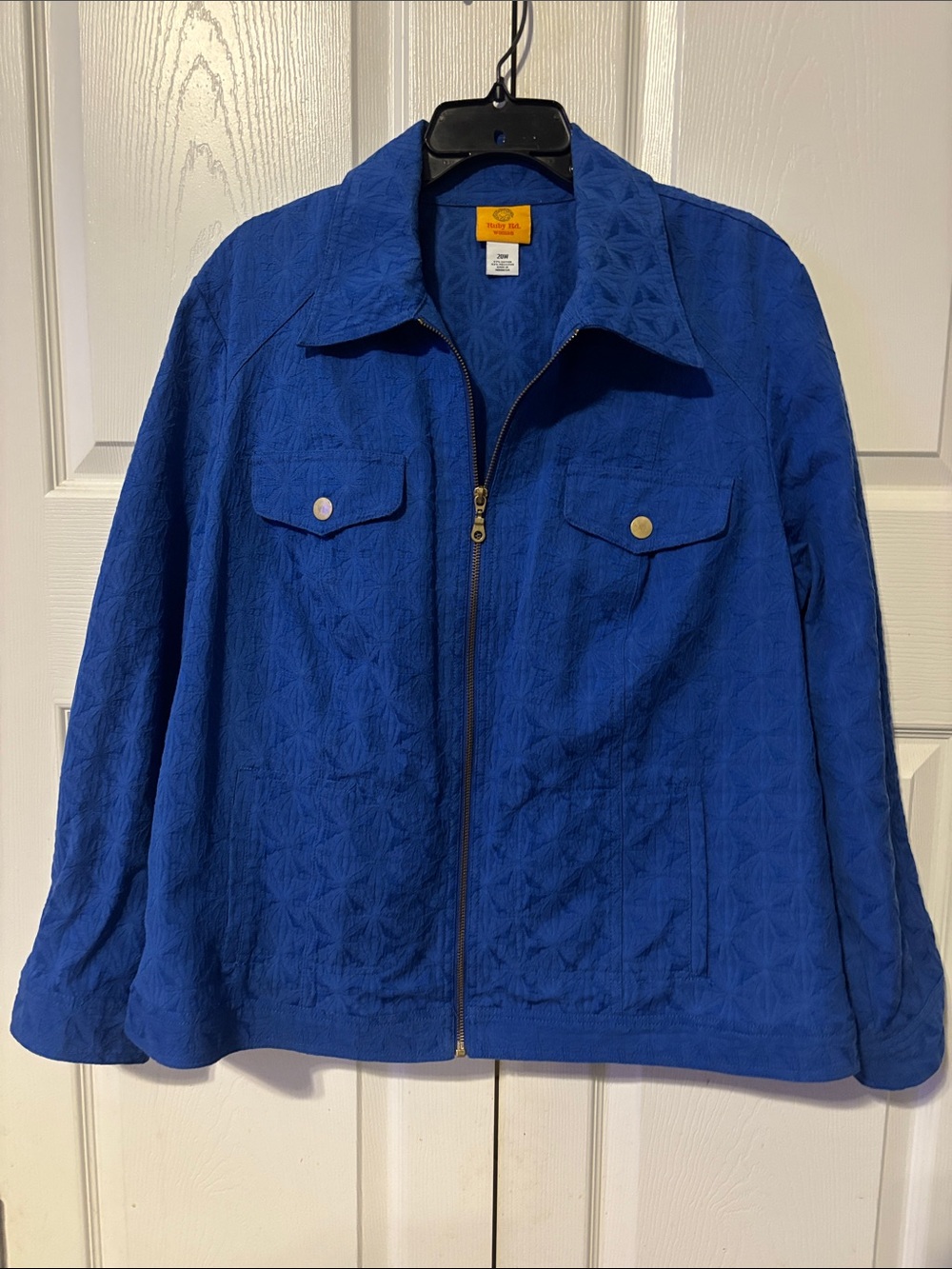 Ruby Rd. Quilted Zip Jacket in Blue